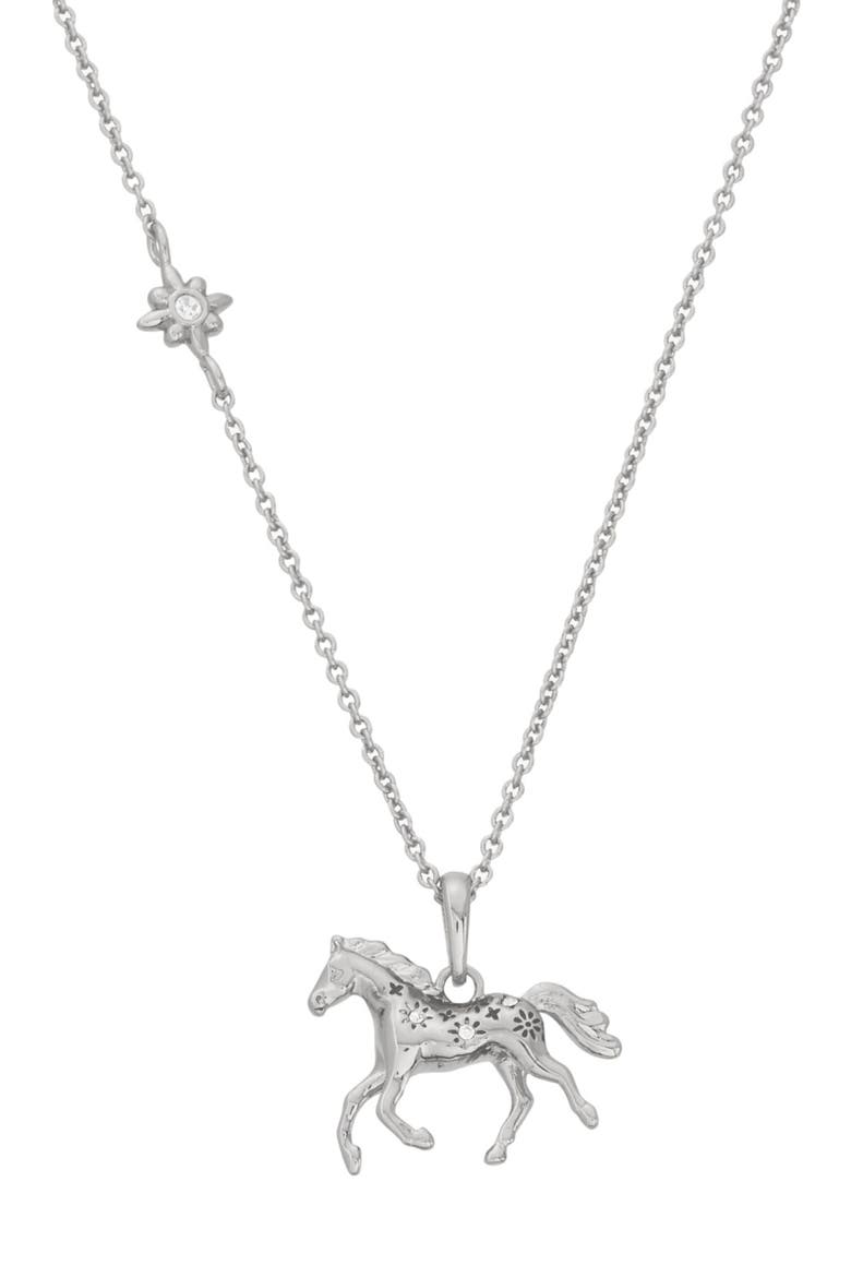 Horse Pendant Necklace, Main, color, Silver