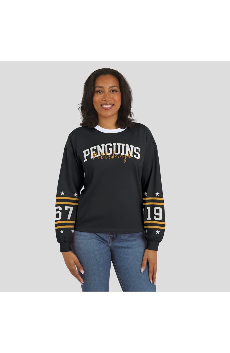 WEAR by Erin Andrews Women's WEAR by Erin Andrews Black Pittsburgh Penguins Long-Sleeve Sport T-Shirt, Alternate, color, Black