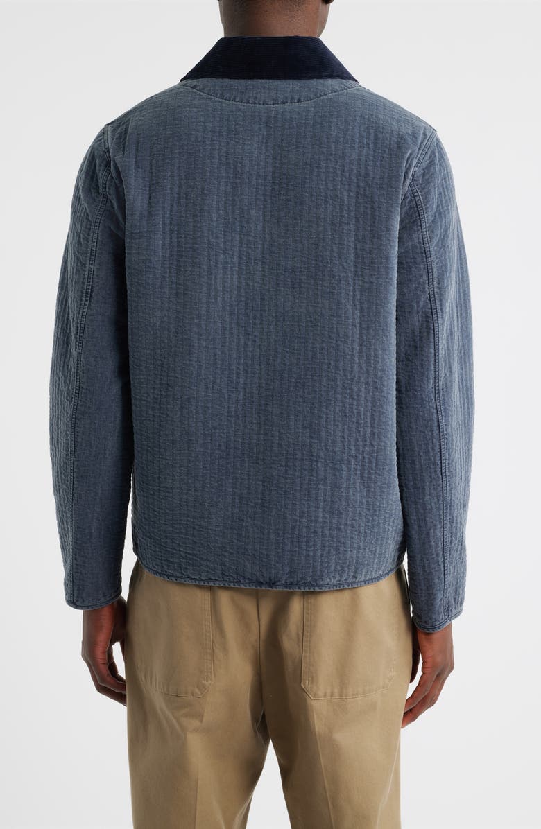 PS Paul Smith Washed Indigo Removable Collar Quilted Jacket, Alternate, color, Indigo