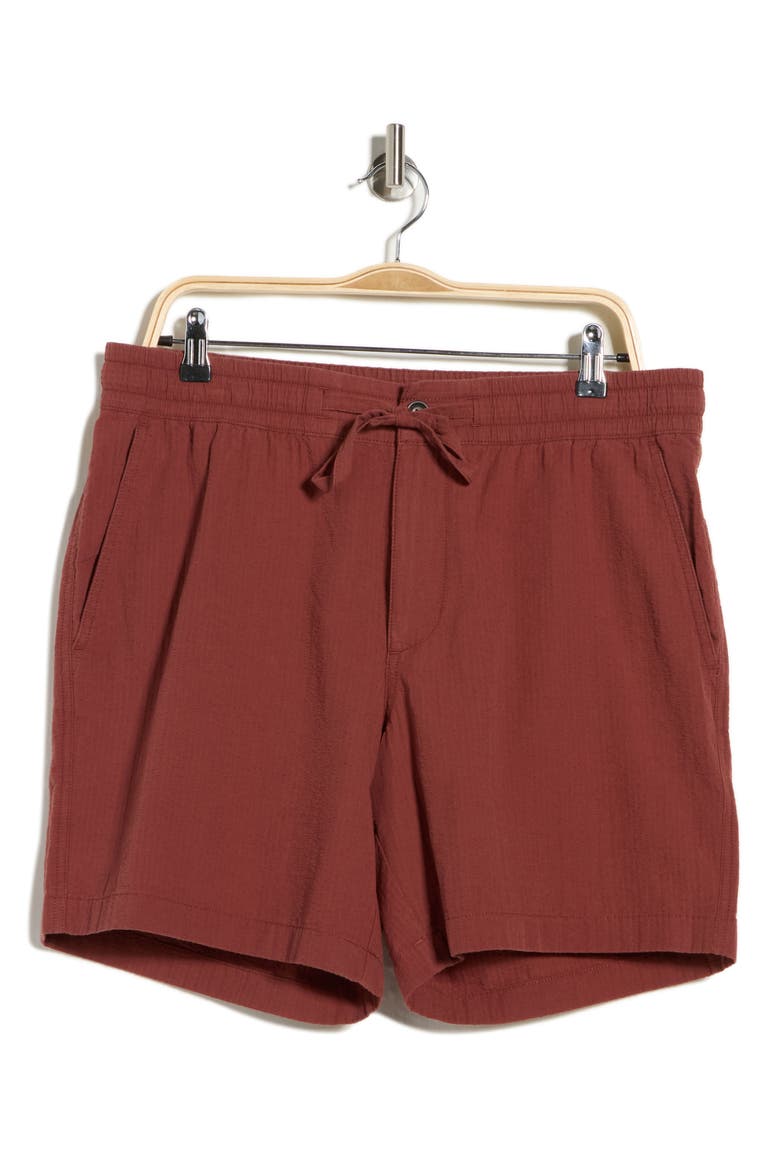 7-Inch Cotton Seersucker Shorts, Alternate, color, BROWN SABLE