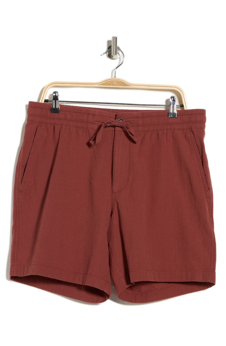 14th & Union Cotton Seersucker Shorts, Alternate, color, Brown Sable