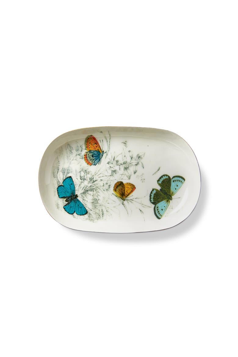 Archival Butterfly Metal Trinket Tray Multi Iron Everyday, Main, color, Beige