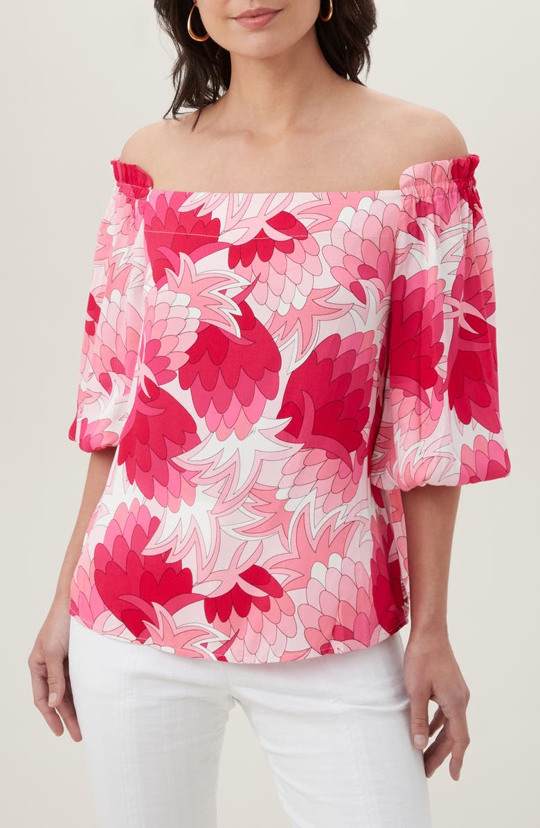 Trina Turk Equinox 2 Off the Shoulder Top, Main, color, Flower Child