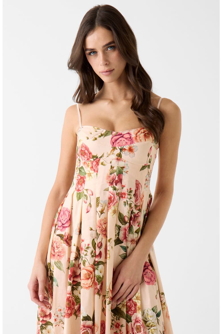 Bria Sleeveless Linen Blend Midi Dress, Alternate, color, COSMIC PEONY PRINT
