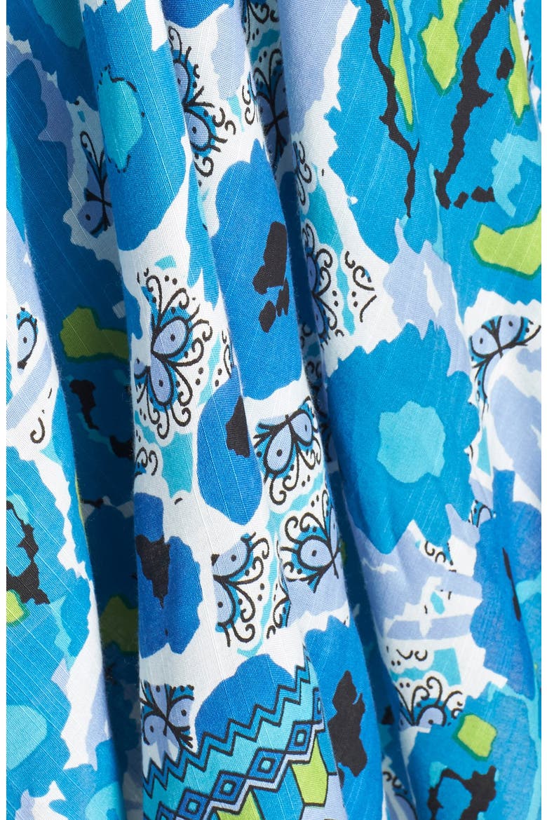 Floral Print Cover Up, Alternate, color, BLUE