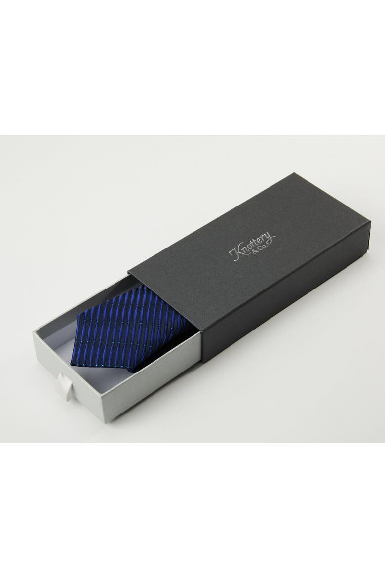 Ripple Lines Silk Jacquard Tie, Alternate, color, Navy