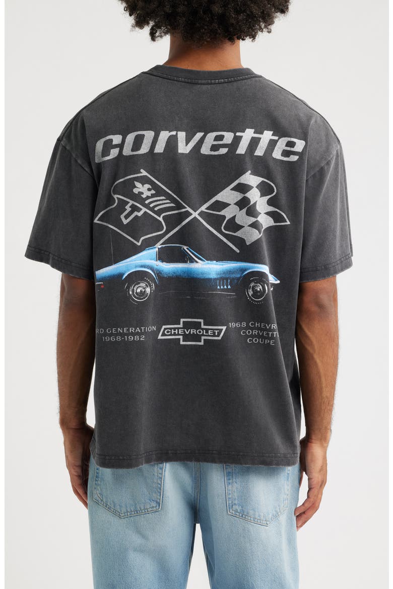 Chevrolet Corvette Cotton Graphic T-Shirt, Alternate, color, BLACK WASH