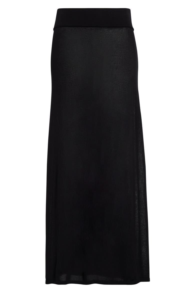 Long Knit Skirt, Alternate, color, BLACK