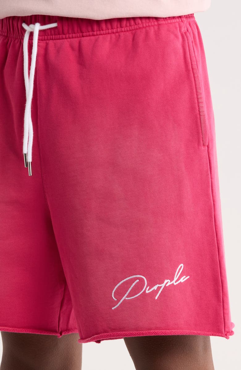 PURPLE BRAND Signature Midweight Fleece Sweat Shorts, Alternate, color, Red
