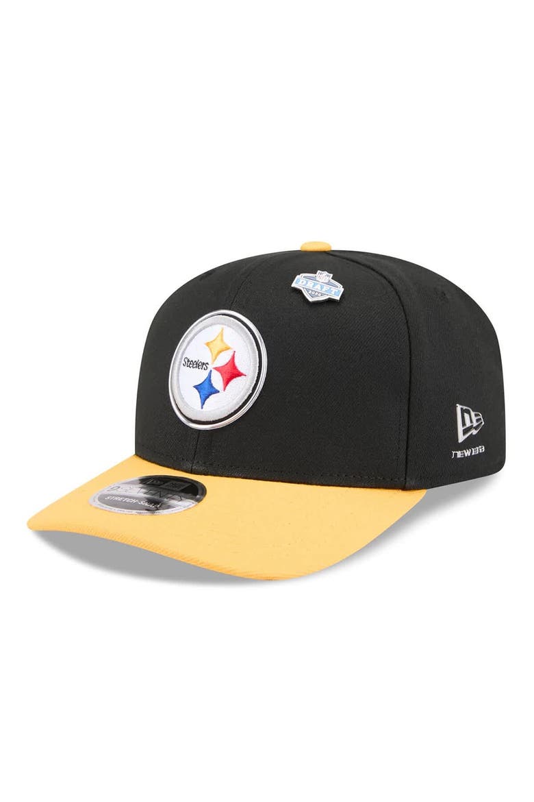 Men's New Era  Black/Gold Pittsburgh Steelers 2026 NFL Draft 9SEVENTY Adjustable Hat, Main, color, Black