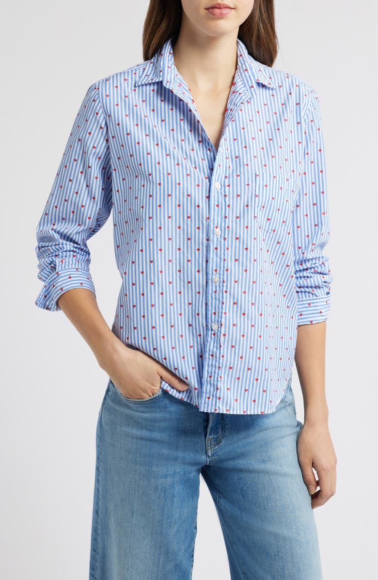 Frank & Eileen Eileen Relaxed Button-Up Shirt, Main, color, Blue Stripe Hearts