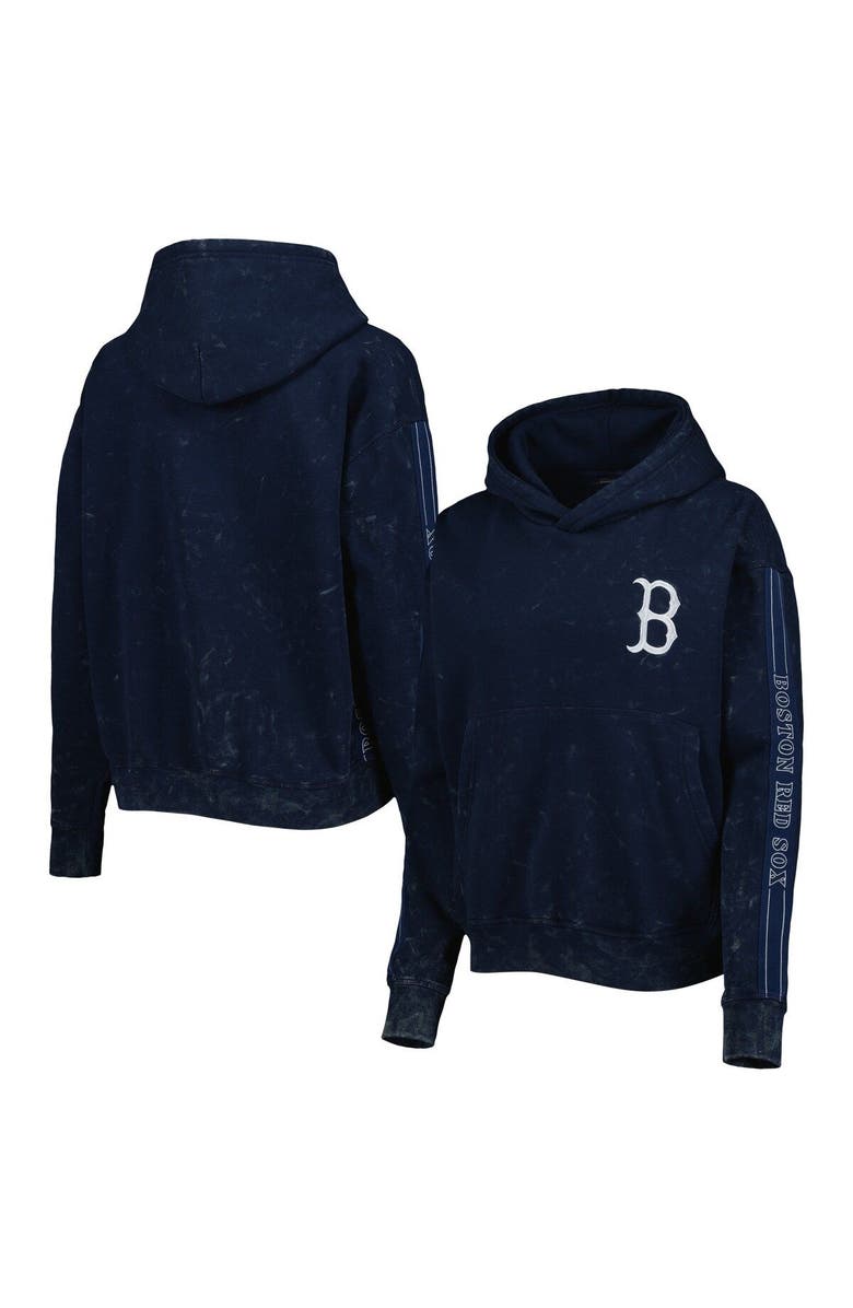 THE WILD COLLECTIVE Women's The Wild Collective Navy Boston Red Sox Marble Pullover Hoodie, Main, color, Navy