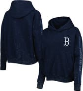 THE WILD COLLECTIVE Women's The Wild Collective Navy Boston Red Sox Marble Pullover Hoodie