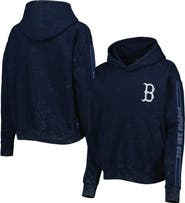 THE WILD COLLECTIVE Women's The Wild Collective Navy Boston Red Sox Marble Pullover Hoodie