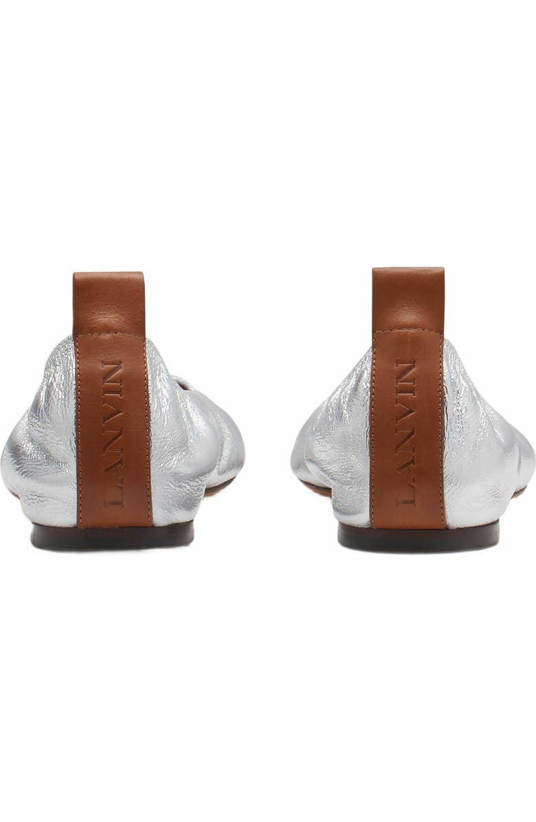 Lanvin The Ballerina Flat In Metallic Leather, Alternate, color,