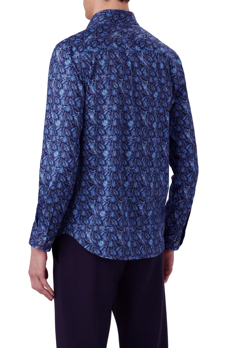Bugatchi James OoohCotton<sup>®</sup> Leaf Print Button-Up Shirt, Alternate, color,