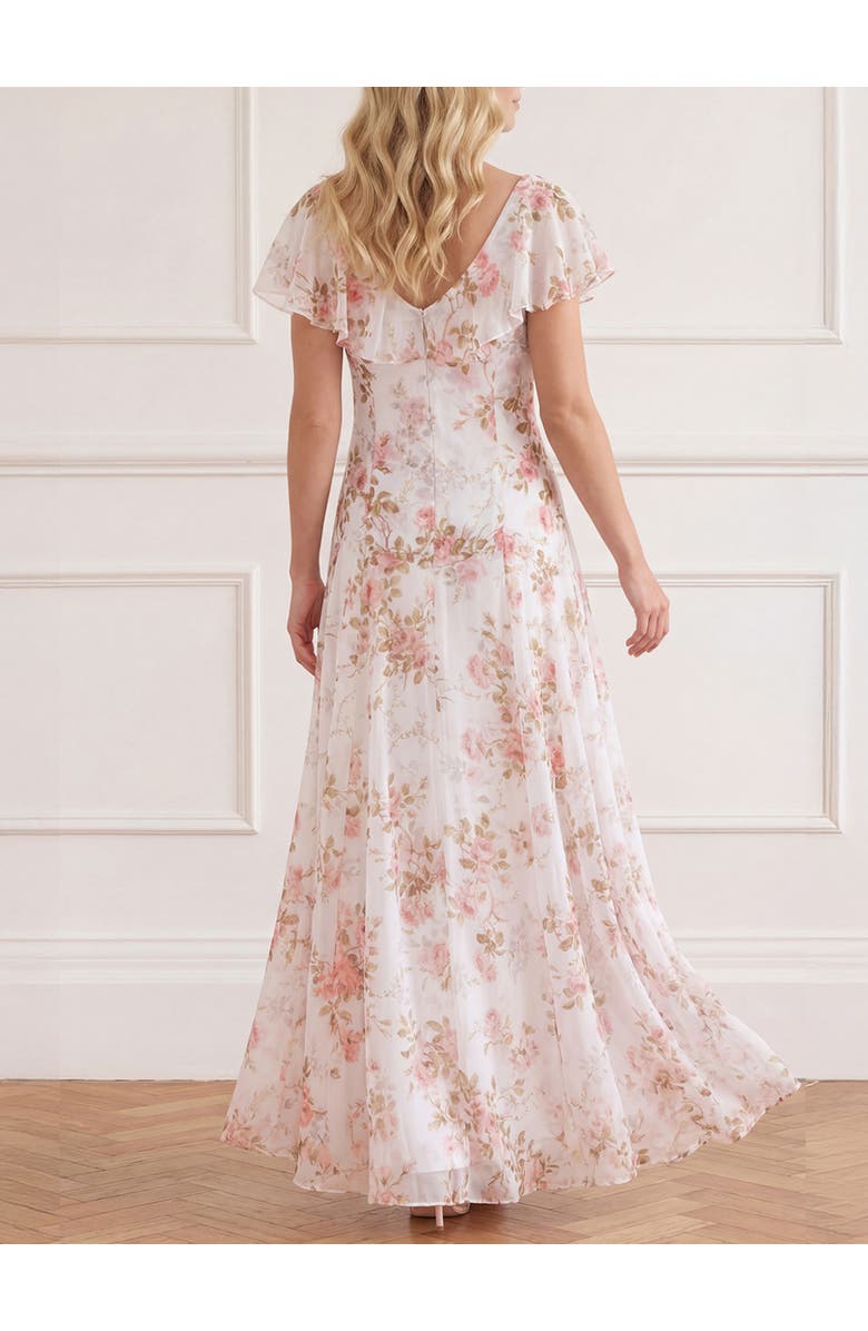 Needle & Thread Summer's Rose Georgette Ankle Gown, Alternate, color, White