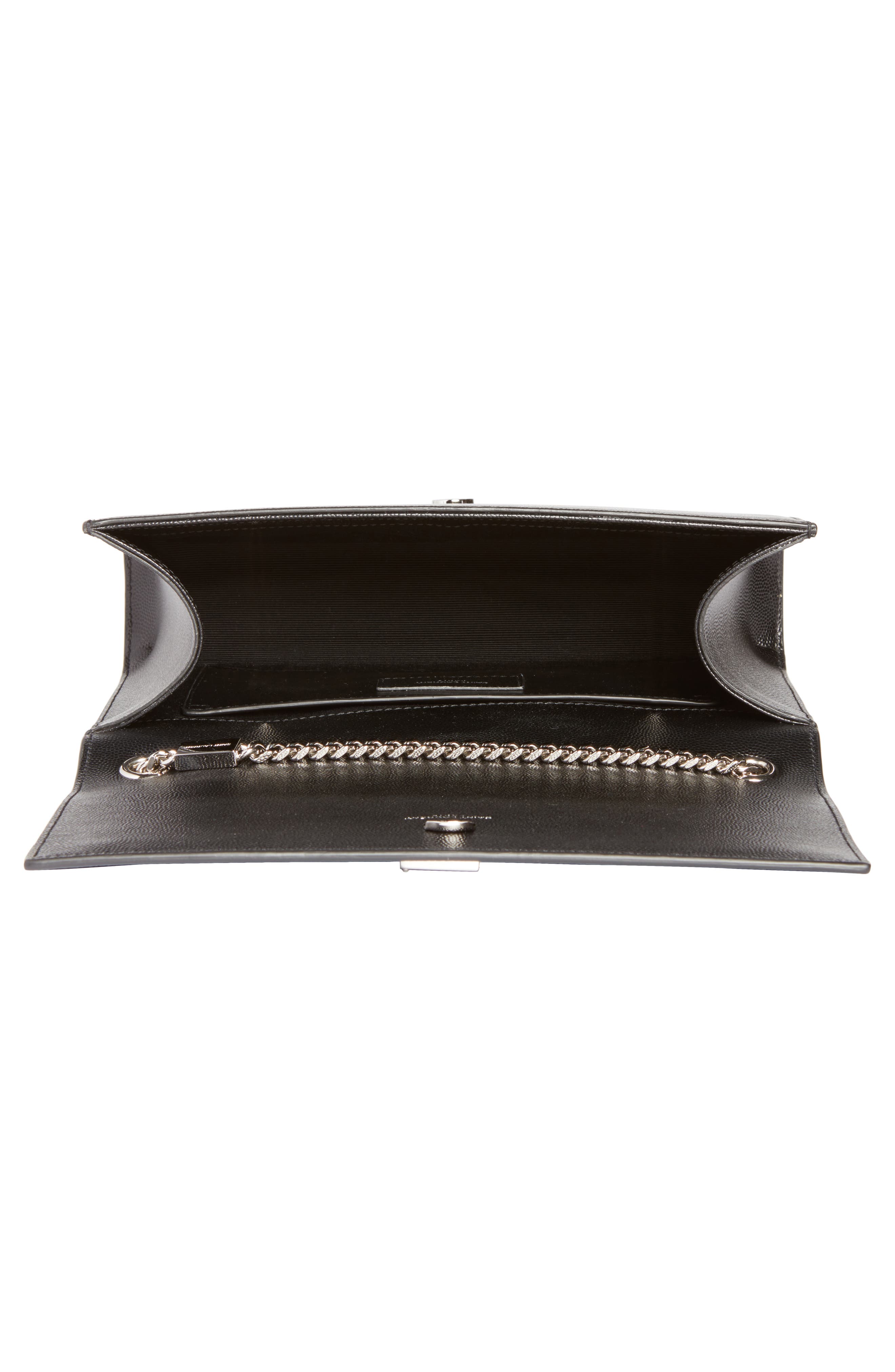 Saint Laurent Medium Kate Leather Wallet on a Chain, Alternate, color, 