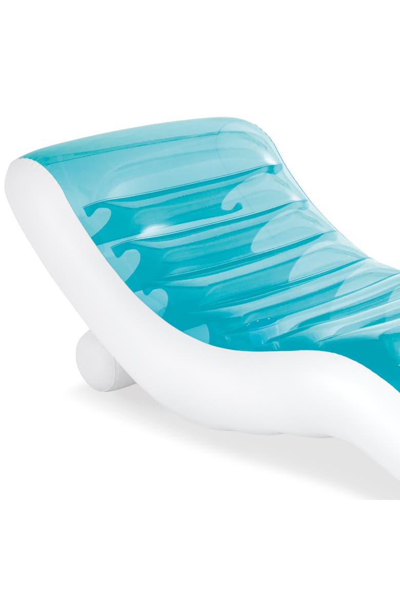 Inflatable Splash Water/Pool Lounge in Teal & White, Alternate, color, Blue