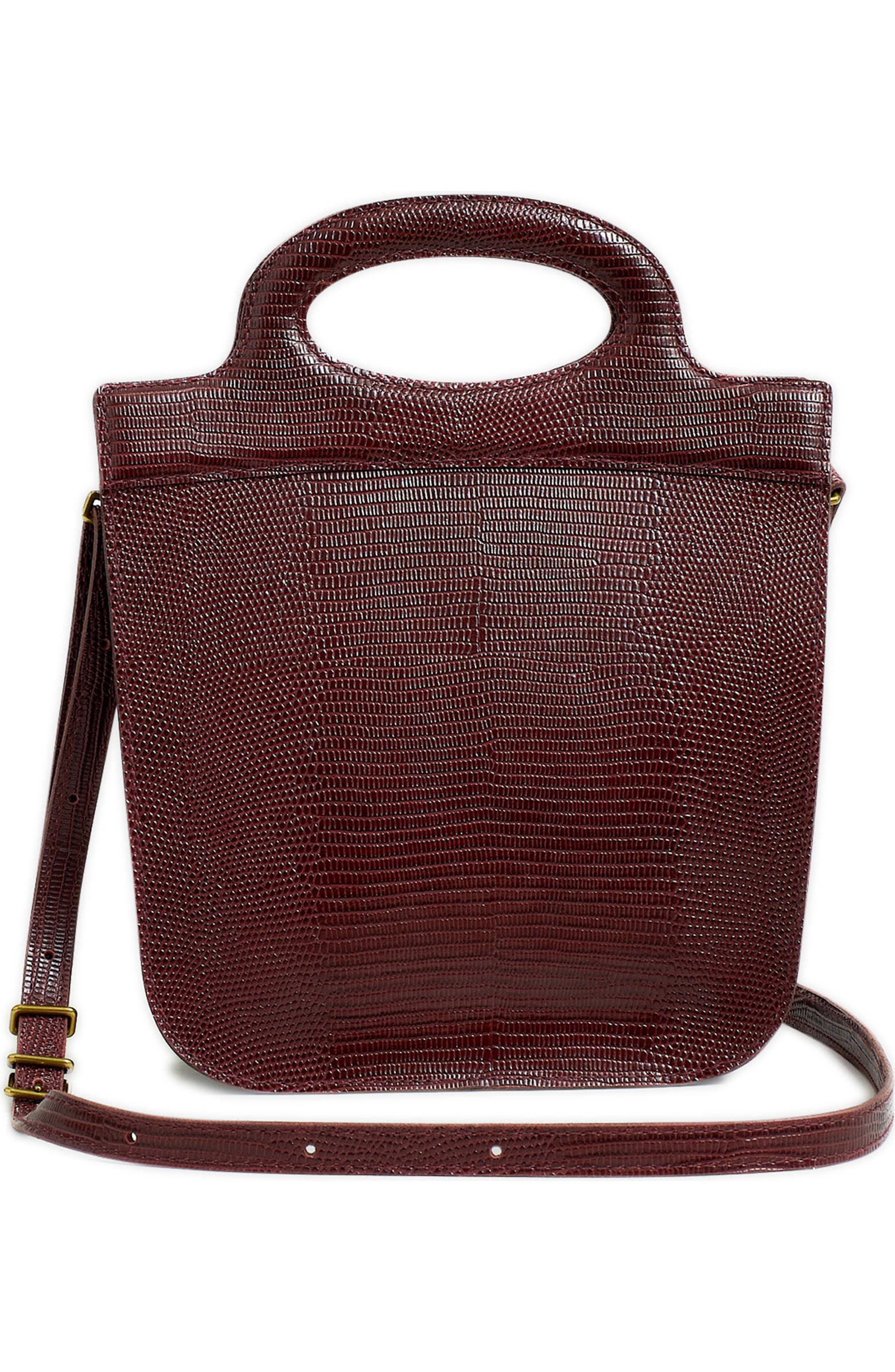 Madewell Lizard Embossed Toggle Top Handle Leather Crossbody Bag ...