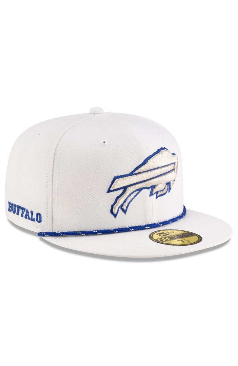 New Era Men's New Era White Buffalo Bills 2025 Rivalries Collection Sideline Rope 59FIFTY Fitted Hat, Alternate, color, White