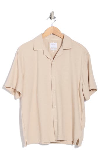 Denim And Flower Short Sleeve Knit Camp Shirt