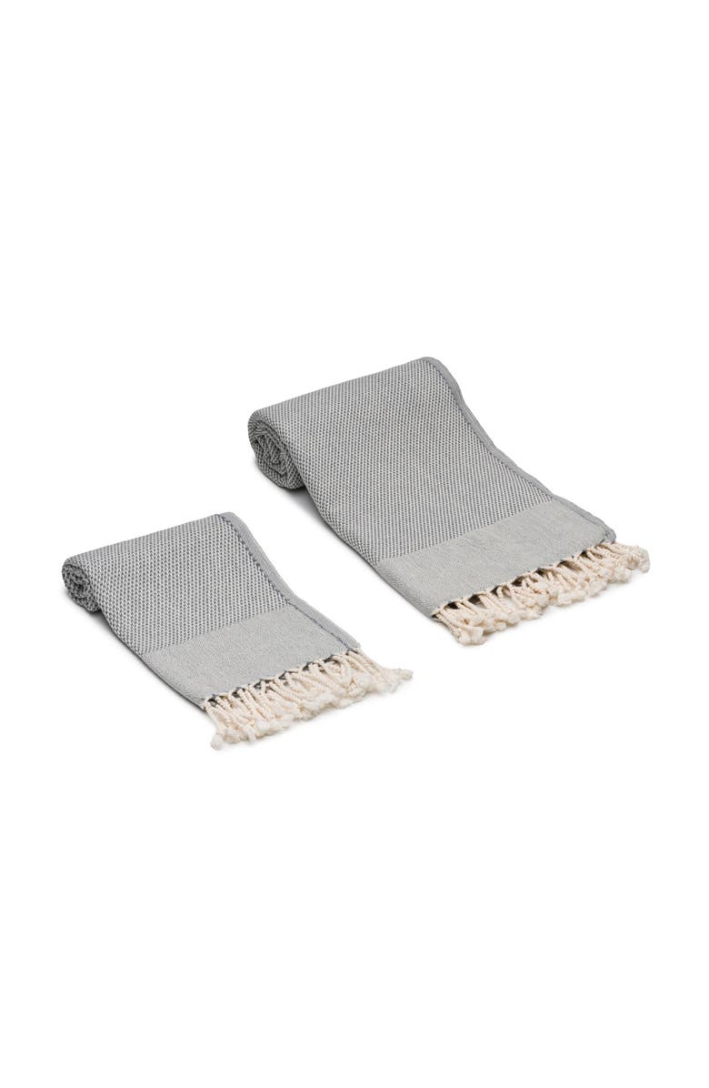 Olive & Linen Whisper Weight Turkish Towel Bundle, Alternate, color, Gray