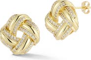 CHLOE AND MADISON Cubic Zirconia Love Knot Stud Earrings