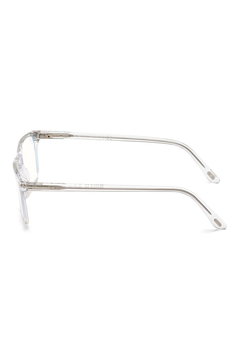 56mm Rectangular Blue Light Blocking Optical Glasses, Alternate, color, CRYSTAL PALLADIUM / T LOGO