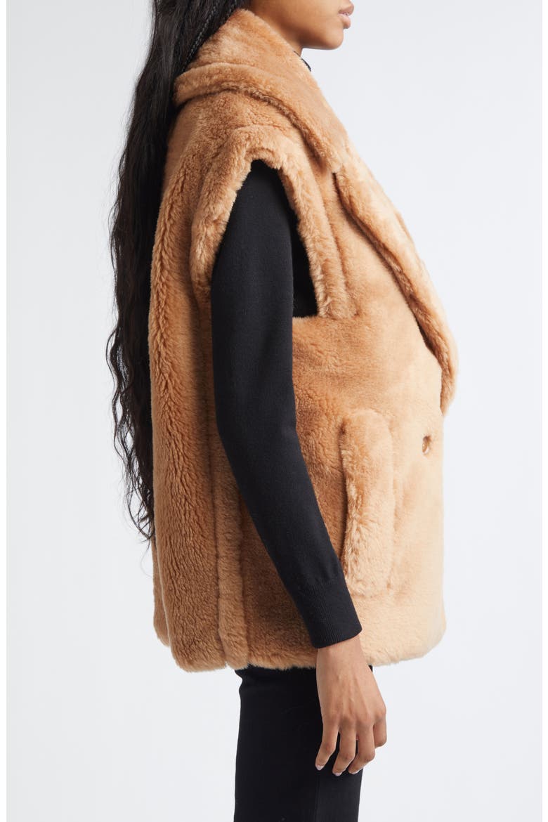 Clary Oversize Double Breasted Wool Vest, Alternate, color, BEIGE