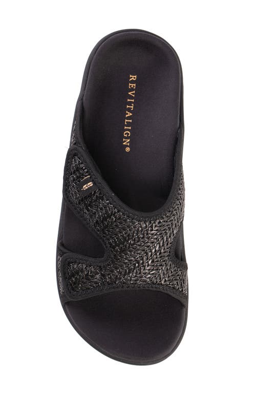 Revitalign Kholo Raffia Slide Sandal In Black