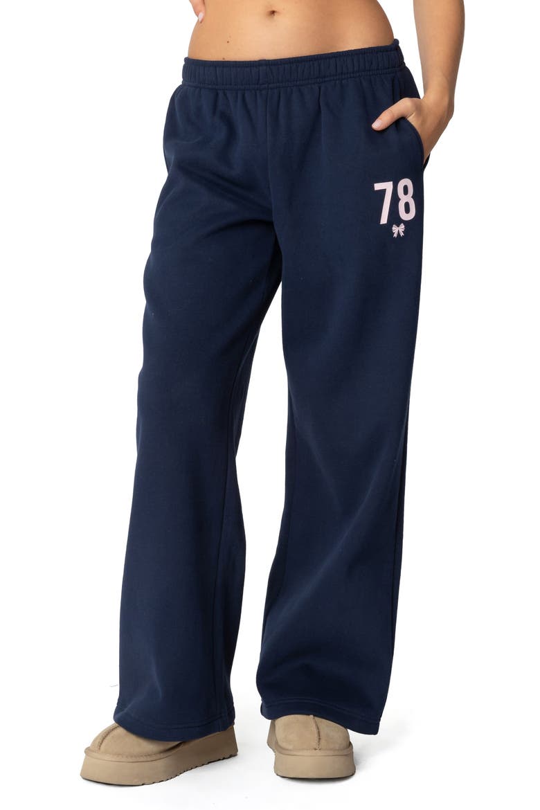 78 Bow Sweatpants, Main, color, NAVY