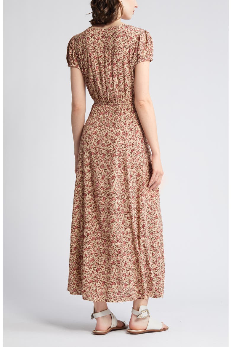 Floral Woven Maxi Dress, Alternate, color, IVORY- PINK LORA FLORAL