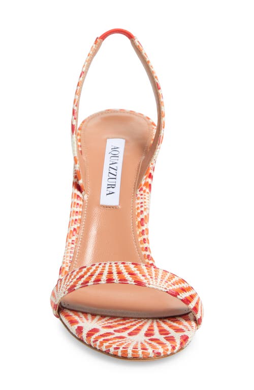 Aquazzura So Nude Printed Cotton Slingback Sandals In Red