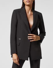 PHILIPP PLEIN Stretch Cady One-button Blazer Women