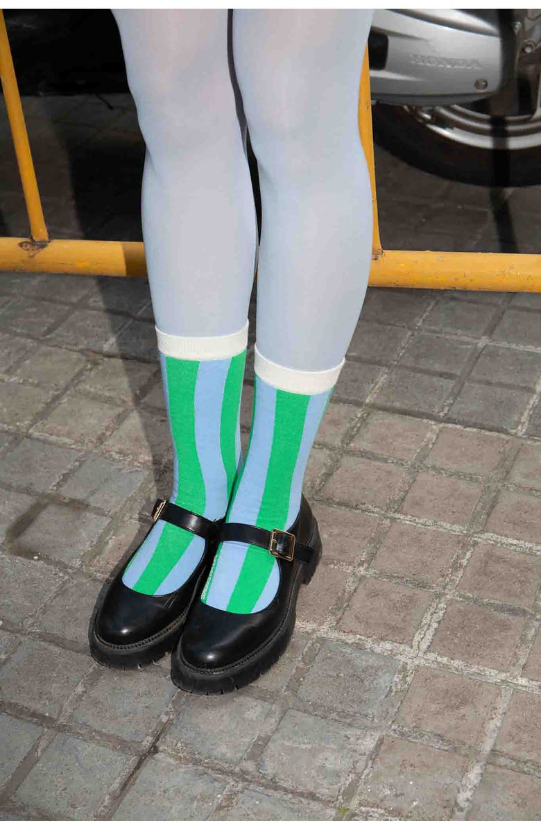 doiy Lime Soda Socks, Alternate, color, Blue/ Green
