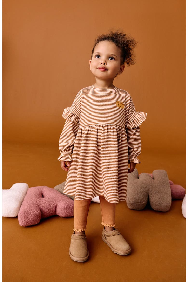 Kids' Crinkle Dress & Leggings Set, Alternate, color, ORANGE