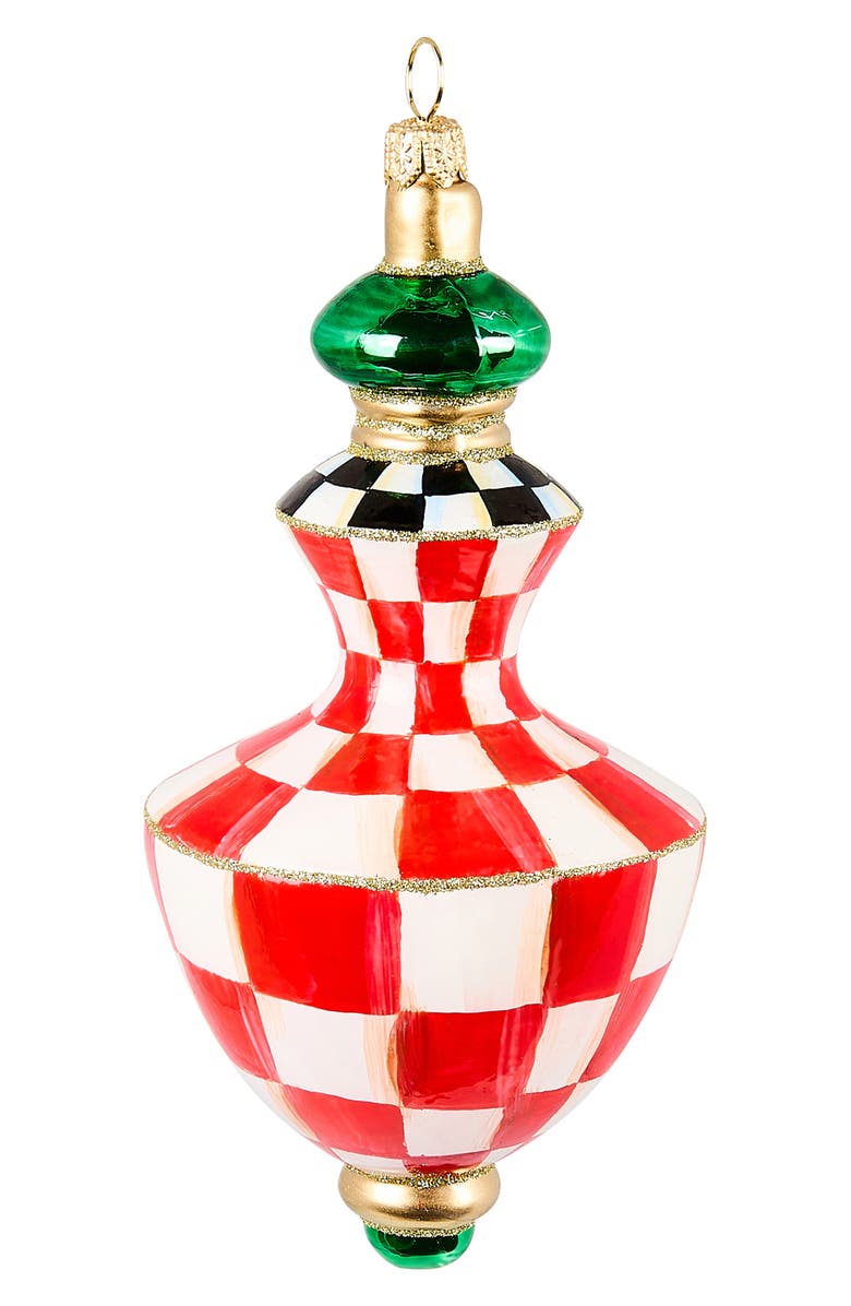 MACKENZIE CHILDS Check it Out Hourglass Ornament, Main, color, Red