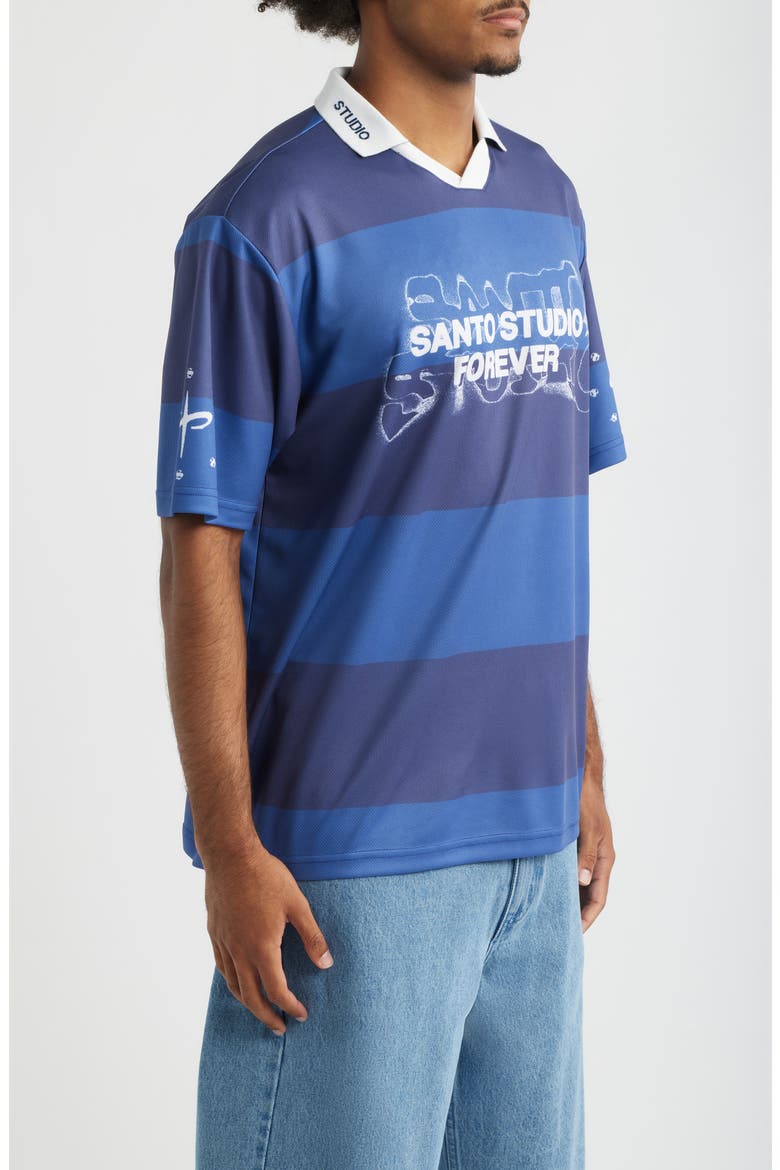 Forever Santo Johnny Collar Short Sleeve Club Jersey, Alternate, color, NAVY