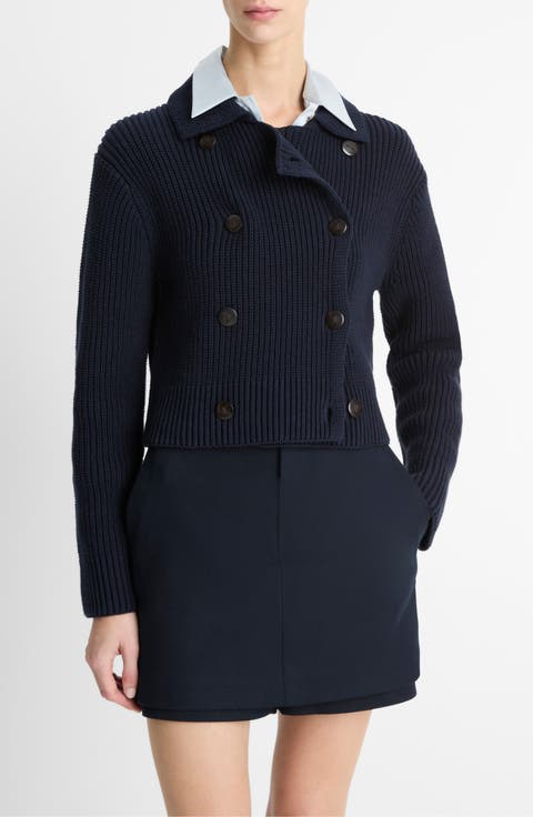 Double Breasted Sweater Jacket