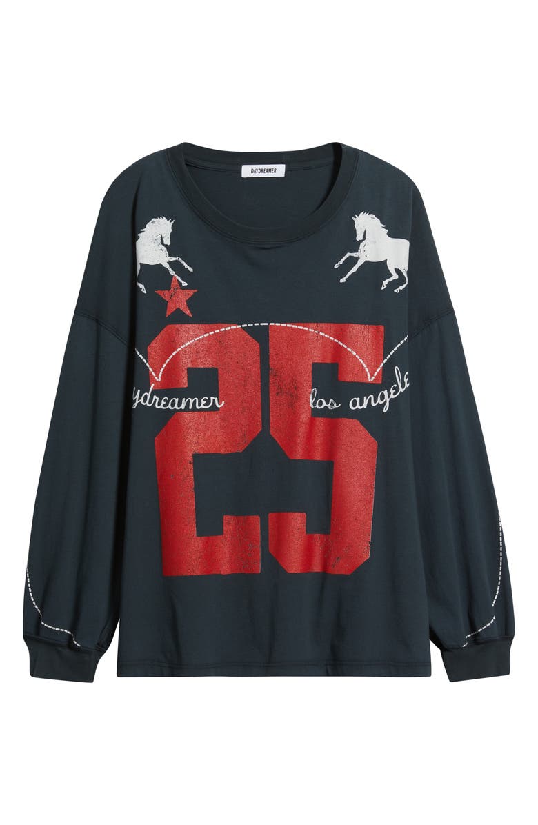 Daydreamer Los Angeles 25 Oversize Long Sleeve Cotton Graphic T-Shirt, Alternate, color, Vintage Black