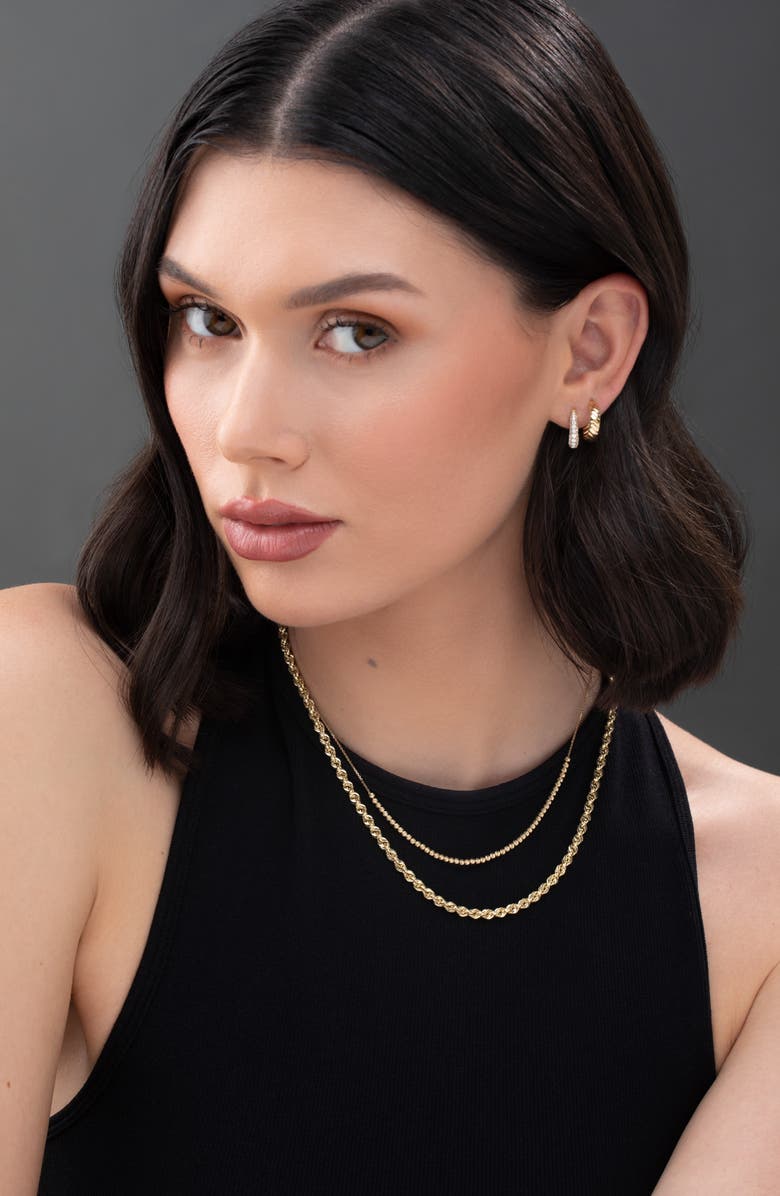 Bony Levy 14K Gold Textured Hoop Earrings, Alternate, color, 