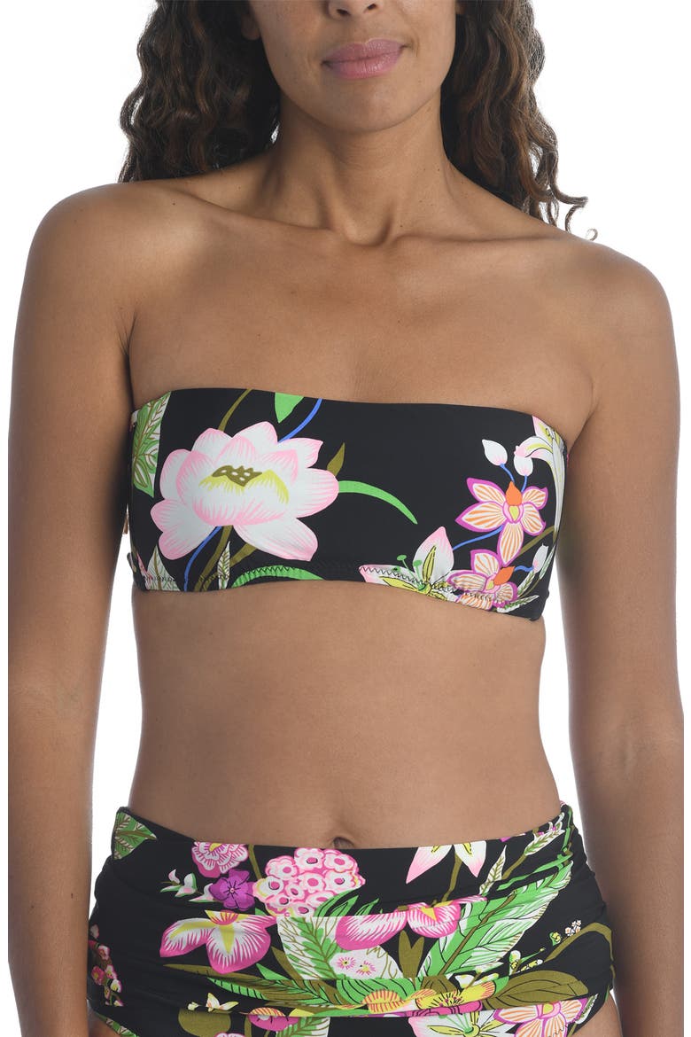 Moonlit Lotus Bandeau Bikini Top, Alternate, color, MULTI