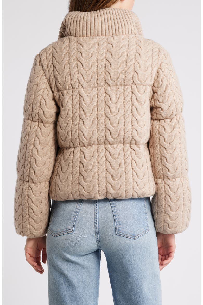 Reggie Cable Knit Puffer Jacket, Alternate, color, LIGHT TAUPE
