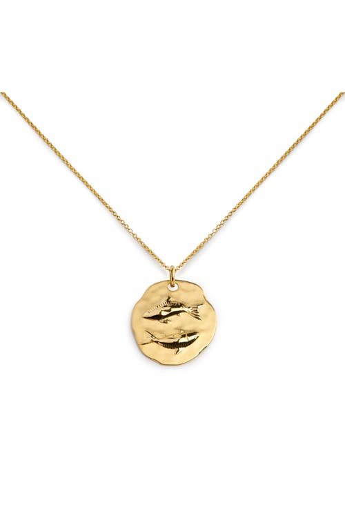 Monica Vinader Zodiac Charm Pendant Necklace In Gold