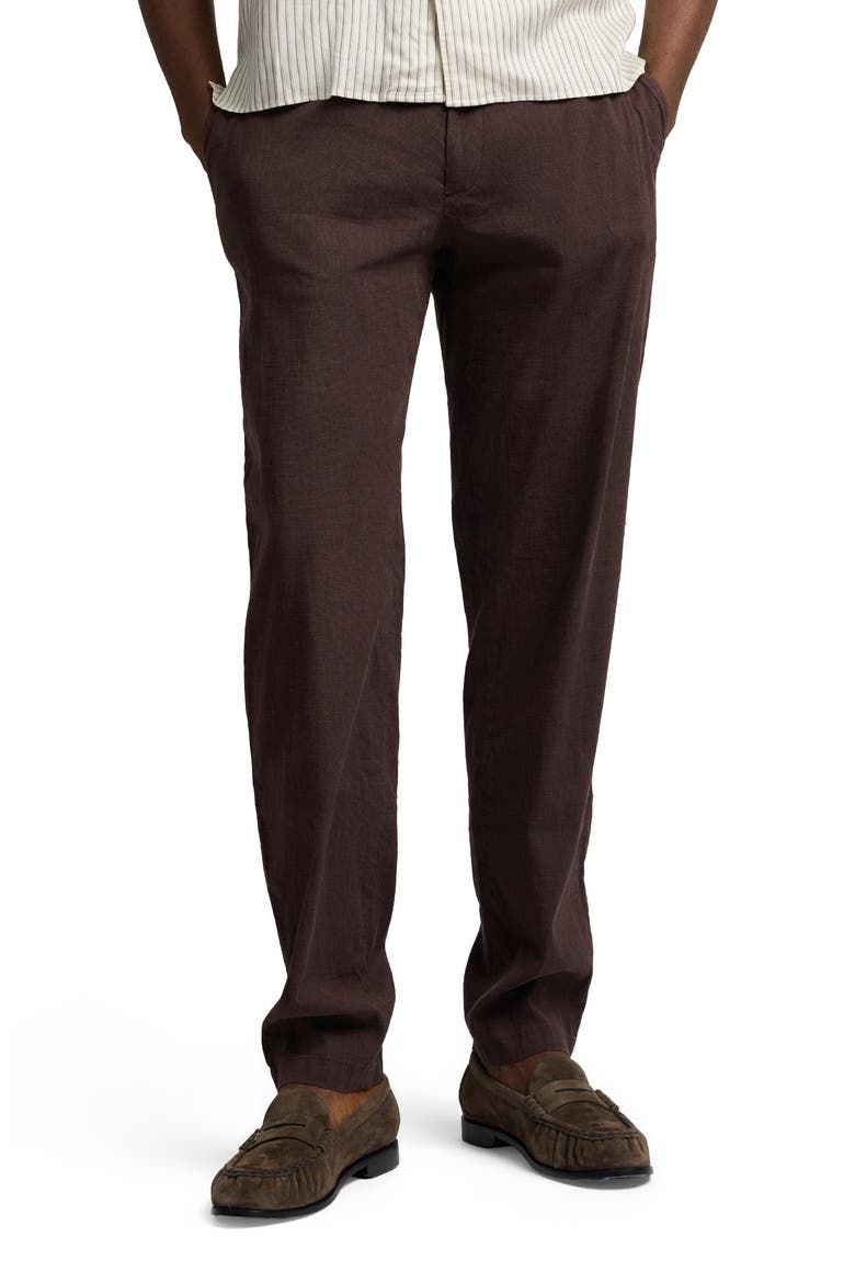 Stretch Linen Trouser, Alternate, color, Espresso