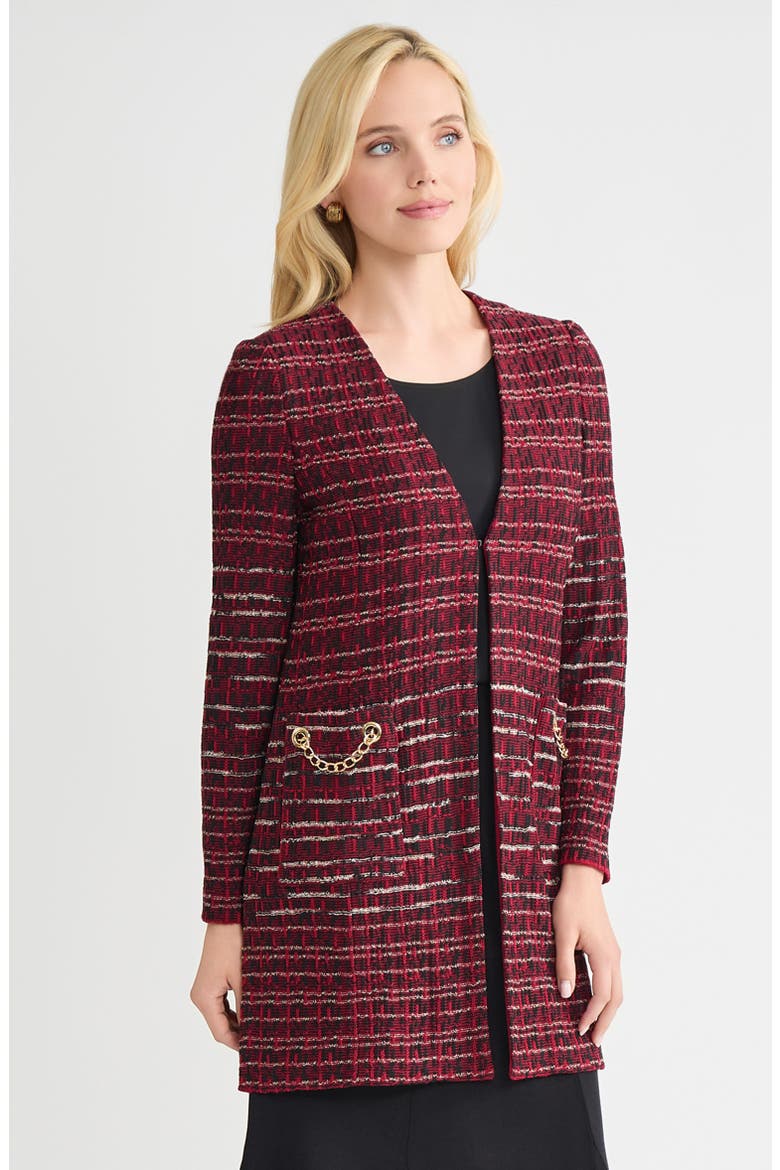 Heritage Multi-Stitch Knit Jacket, Alternate, color, Scarlet Red/Sand