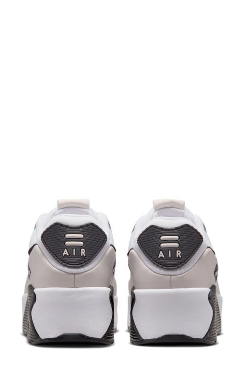 Nike Air Max 90 Lv8 Platform Sneaker In White/black/silver