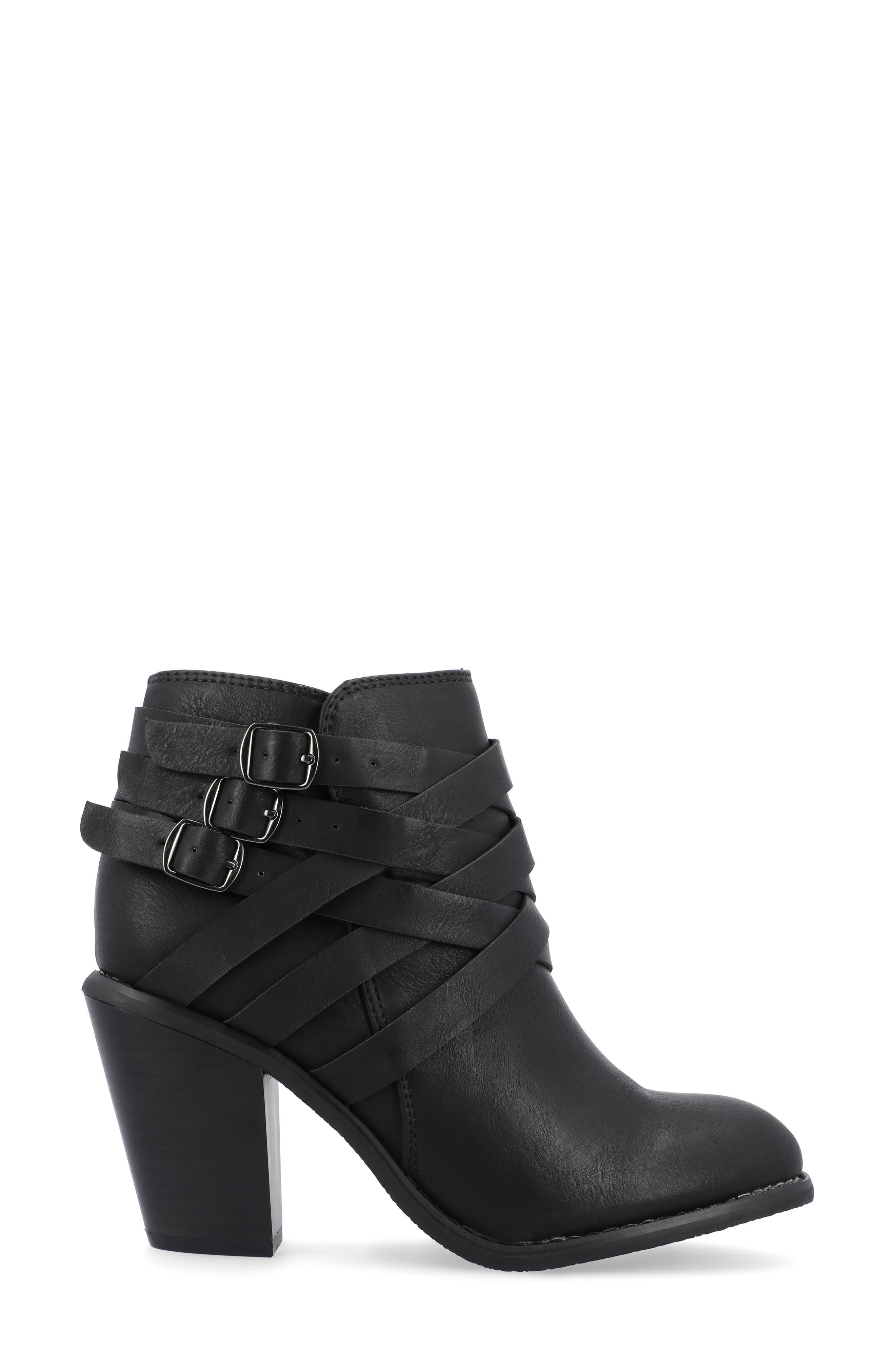 Journee Collection Strappy Ankle Bootie, Alternate, color, Black