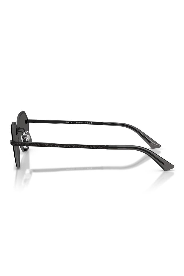 Abby 58mm Irregular Sunglasses, Alternate, color, MATTE BLACK / DARK GREY